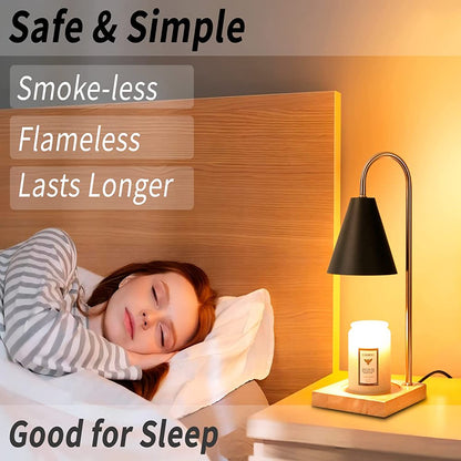 Candle Warmer Lamp, Dimmable Candle Warmer Lamp for Jar Candles, Electric Candle Warmer Lamp with Timer 2H/4H/8H Nightstand Lamp for Bedroom (3 Wax Warmer Bulbs)